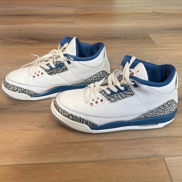 Air Jordan 3 Retro White True Blue Washington Wizards Men's Shoe - Picture 1 of 8